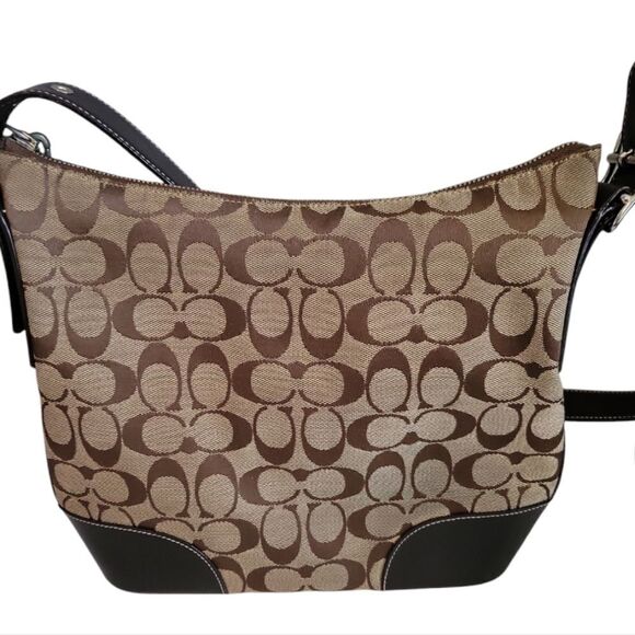 Coach Signature Bag Canvad Leather Signature Brown # 6347 - Picture 3 of 10